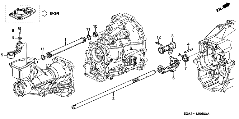 M-6 - SHIFT ARM for Honda S2000 2004 6MT, S2000, General (RH