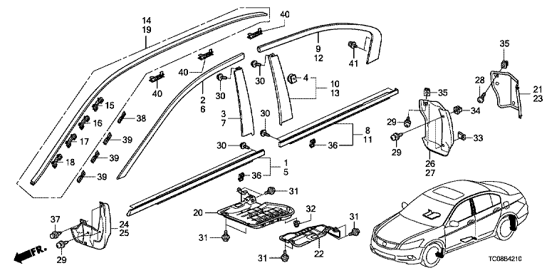 B-42-10 - MOLDING for Honda Accord 2011 5AT, V6, FO J35Z2 5AT