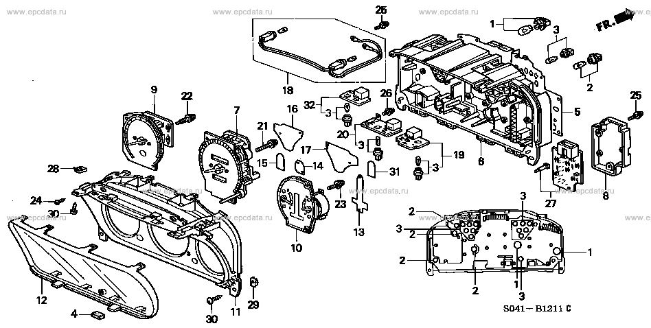 B-12-11 ｺﾝﾋﾞﾈｰｼｮﾝﾒｰﾀｰ (small parts) for Honda Civic Ferio frame E