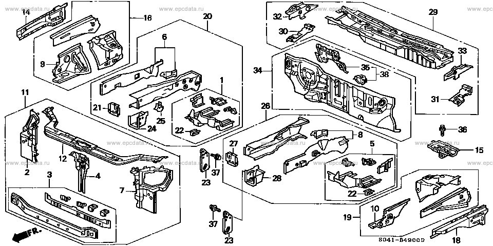 B-49 ﾌﾛﾝﾄﾊﾞﾙｸﾍｯﾄﾞ/ﾀﾞｯｼｭﾎﾞｰﾄﾞ for Honda Civic Ferio frame E-EK4