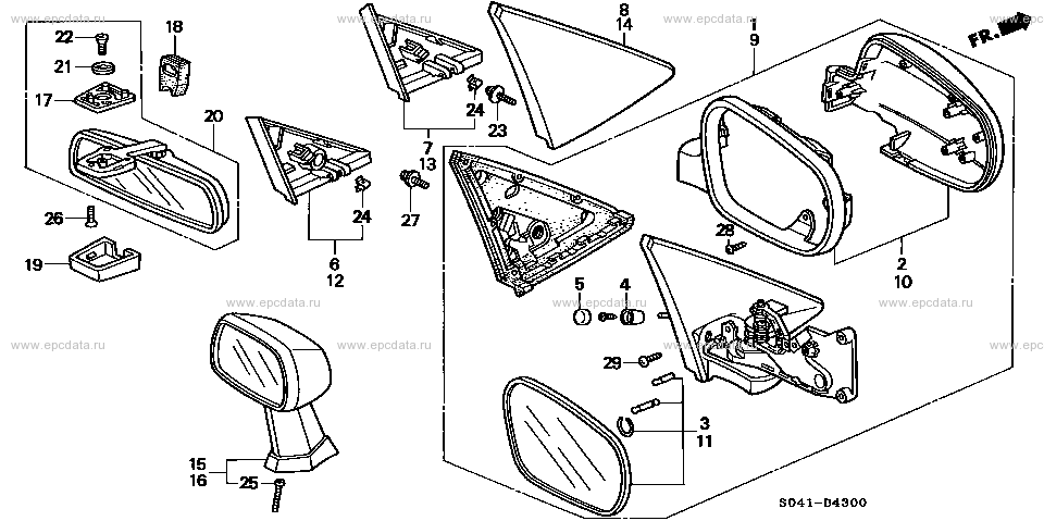 Mirror for Honda Partner 1 generation 03.1996 - 02.2006 - Honda