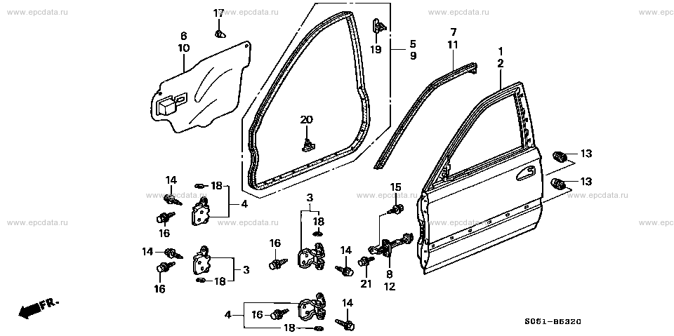 B-53-20 ﾌﾛﾝﾄﾄﾞｱｰﾊﾟﾈﾙ for Honda Partner frame R-EY7 - Auto parts - Amayama