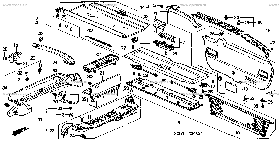 tailgate trim for Honda Accord Wagon GH-CH9, SIR SPORTIER 1100001