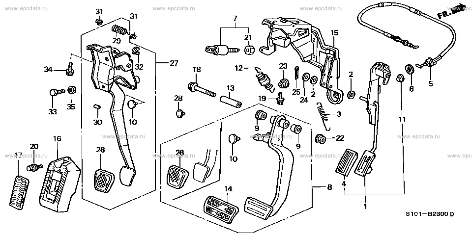 Pedals For Honda Cr-v Rd, 1 Generation 10.1995 - 11.1998 - Honda Car 