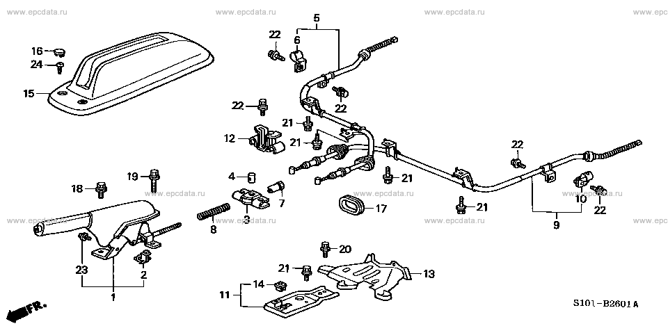 B-26-1 ﾊﾟｰｷﾝｸﾞﾌﾞﾚｰｷ(MT) for Honda CR-V frame E-RD1 - Genuine parts - Amayama