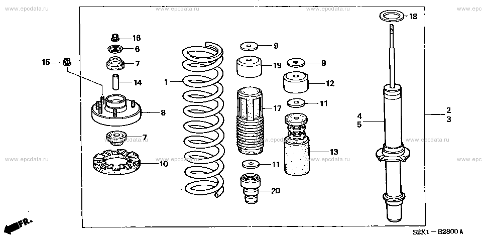 Front shock absorber for Honda Avancier 1 generation 09.1999 - 08.2001 ...