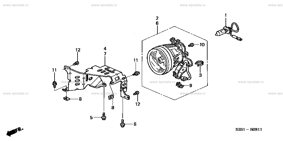 B-8-11 ﾌｫｸﾞﾗｲﾄ(2) for Honda Odyssey frame LA-RA8 - Auto parts