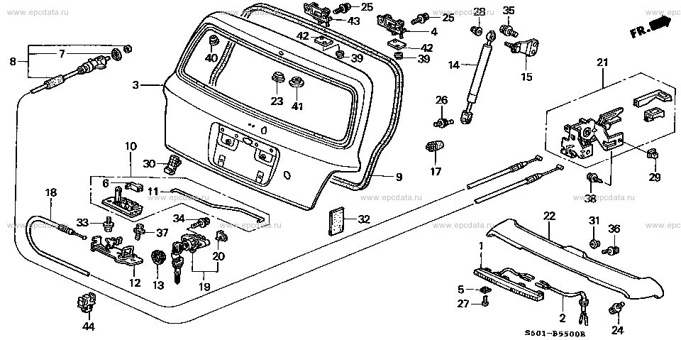 Backdoor for Honda Today 2 generation, restyling 02.1996 - 09.1998 ...