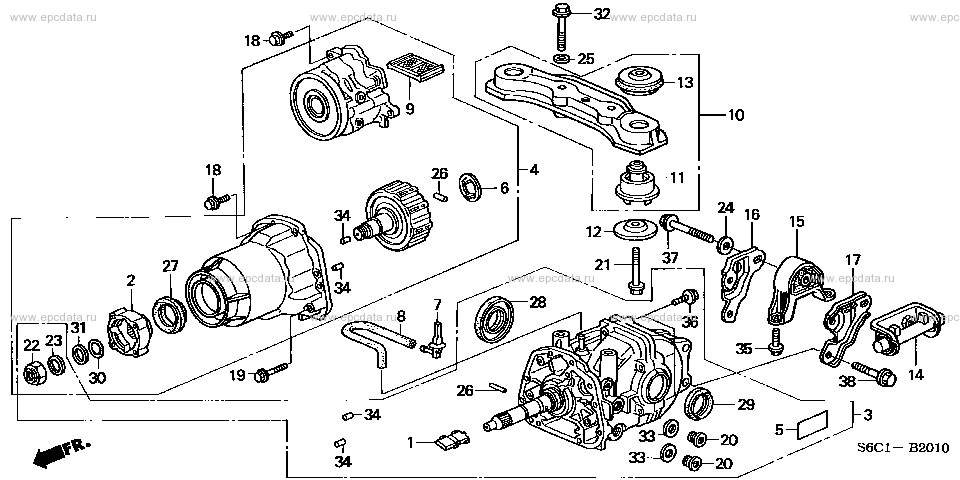 Rear differential for Honda Civic 7 generation 01.2001 - 08.2003 ...