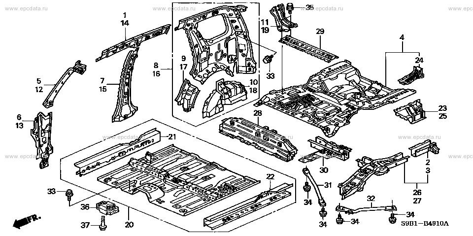 B-49-10 ﾌﾛｱｰ/ｲﾝﾅｰﾊﾟﾈﾙ for Honda CR-V frame CBA-RD7 - Auto parts
