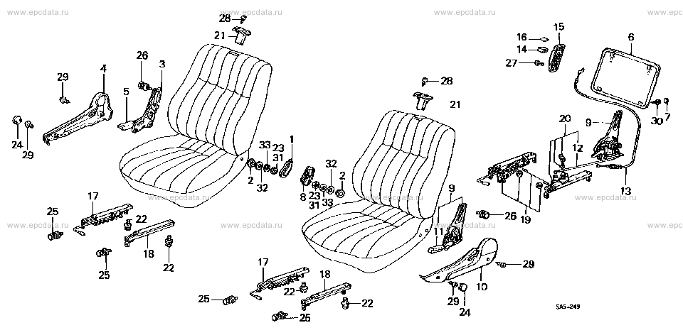 B-40-1 ﾌﾛﾝﾄｼｰﾄｼｮｰﾄﾊﾟｰﾂ for Honda Accord frame E-SZ - Auto parts