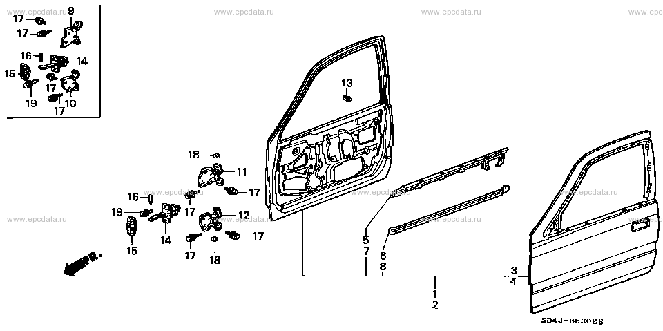 B-53-2 ﾌﾛﾝﾄﾄﾞｱｰﾊﾟﾈﾙ for Honda Legend frame E-KA6 - Auto parts - Amayama