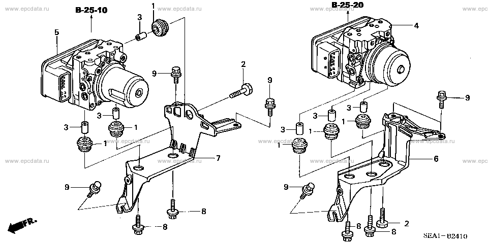 Abs modulator / vsaﾓｼﾞｭﾚｰﾀｰ for Honda Accord UC, 7 generation 10.2002 ...