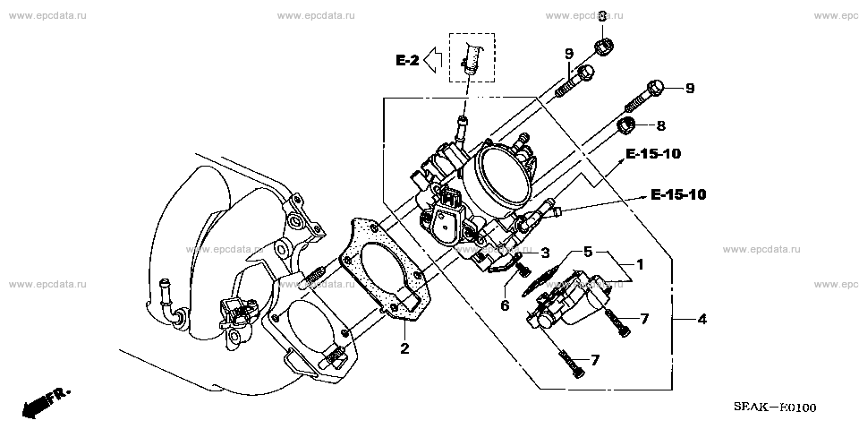 E-1 throttle body (2.0L) for Honda Accord frame DBA-CL7 - Auto