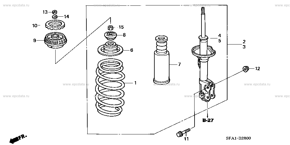 Front shock absorber for Honda Life 4 generation 09.2003 - 09.2006 ...