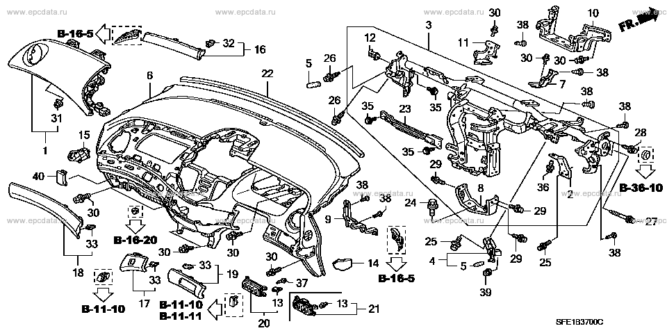 B-37 ｲﾝｽﾄﾙﾒﾝﾄﾊﾟﾈﾙ for Honda Odyssey frame LA-RB1 - Genuine parts 