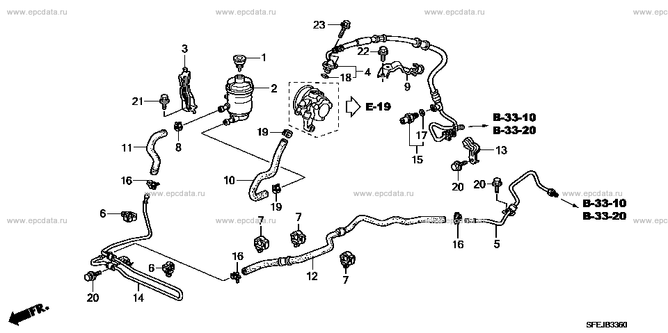 B-33-60 ﾊﾟﾜｽﾃﾊﾟｲﾌﾟ/ hose for Honda Odyssey frame DBA-RB1 - Amayama