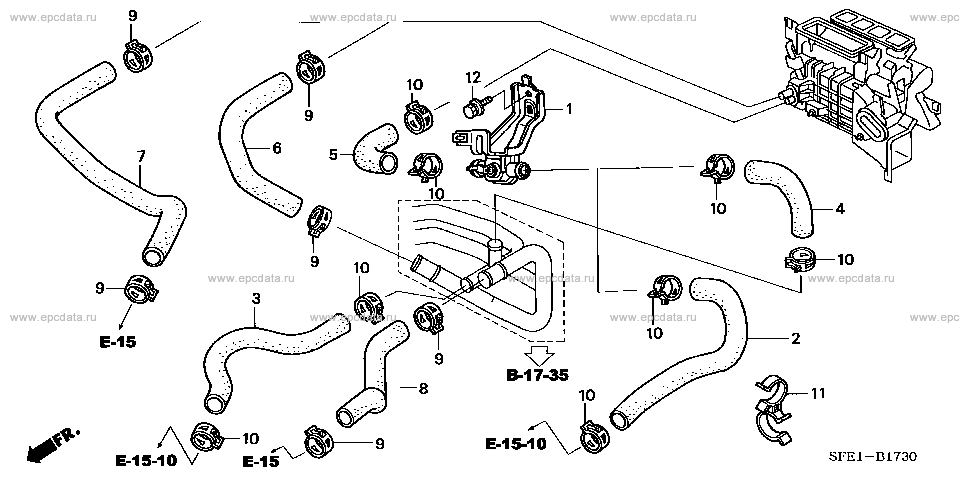 B-17-30 ｳｫｰﾀｰﾊﾞﾙﾌﾞ for Honda Odyssey frame DBA-RB1 - Auto parts