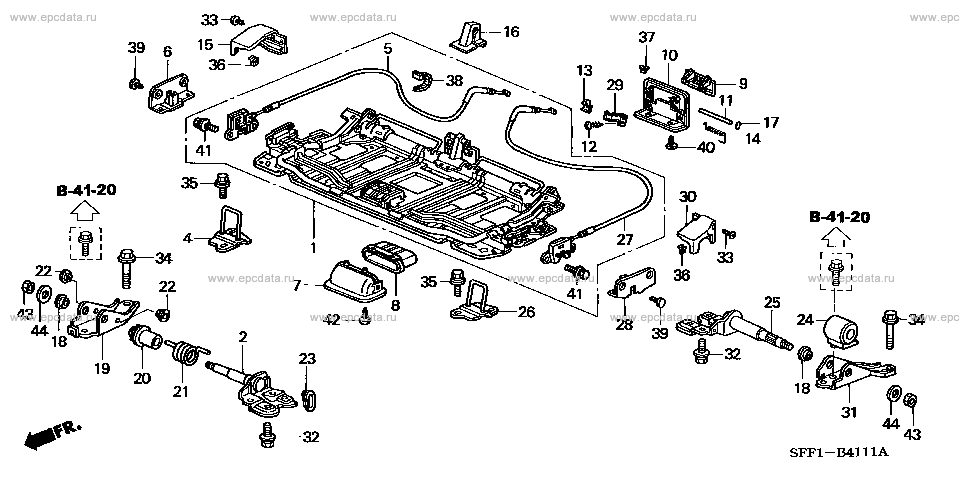 B-41-11 ﾘﾔｰｼｰﾄｸｯｼｮﾝﾌﾚｰﾑ for Honda Odyssey frame ABA-RB1 - Genuine