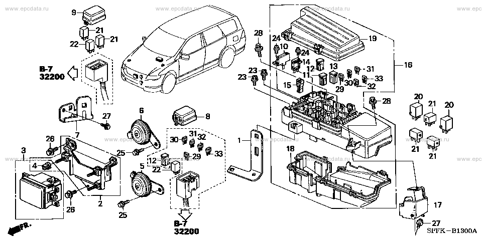 B-13 control unit (ｴﾝｼﾞﾝﾙｰﾑ) for Honda Odyssey frame ABA-RB1 - Auto parts -  Amayama