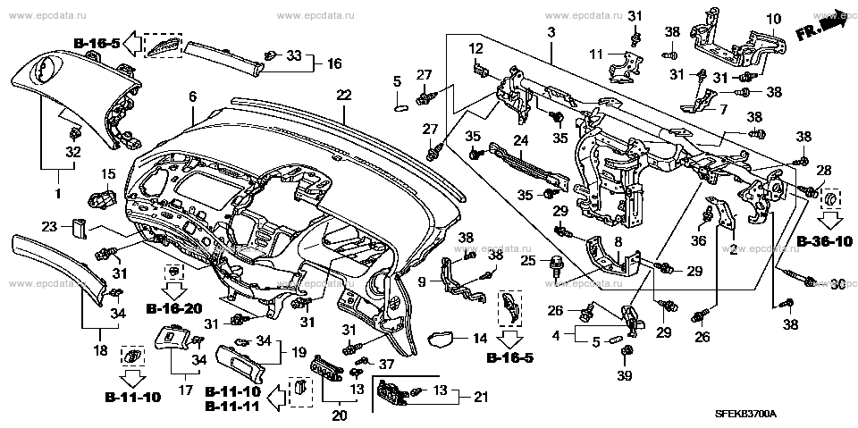 B-37 ｲﾝｽﾄﾙﾒﾝﾄﾊﾟﾈﾙ for Honda Odyssey frame DBA-RB1 - Genuine parts