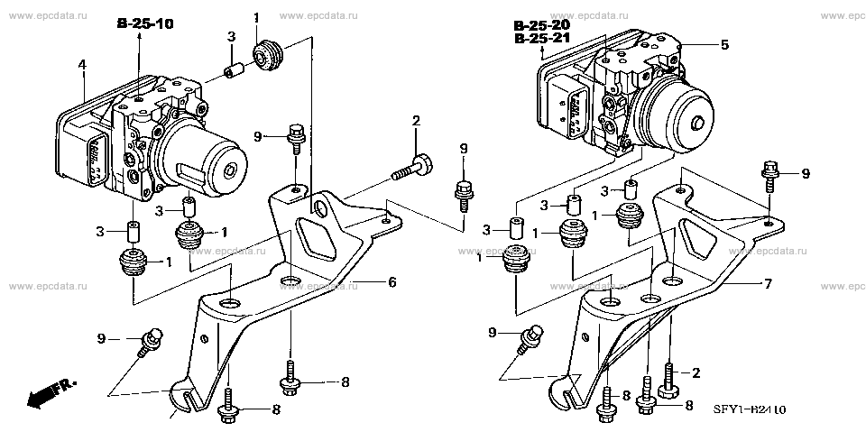 Abs modulator / vsaﾓｼﾞｭﾚｰﾀｰ for Honda Inspire 4 generation, restyling ...