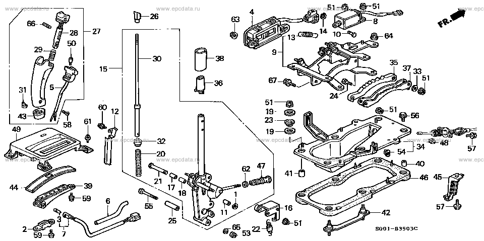 B-35-3 ｾﾚｸﾄﾚﾊﾞｰ(ATｿﾚﾉｲﾄﾞ 付 ) for Honda Legend frame E-KA3 - Genuine ...