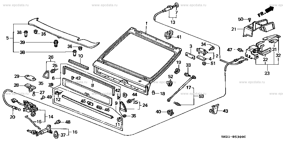 tailgate for Honda CR-X E-EF7, SI 1200001 - 1300000 ZC MT - Honda