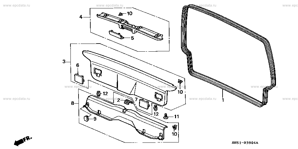 Rear Door Trim For Honda Civic Shuttle Ef, 2 Generation 09.1987 - 12. 