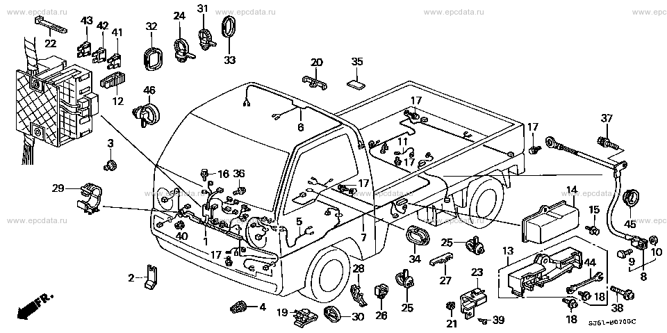 B-7 ﾜｲﾔｰﾊｰﾈｽ for Honda Acty Truck frame M-HA1 - Genuine parts