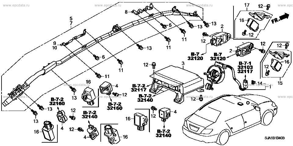 B-13-40 SRS unit for Honda Legend frame DBA-KB1 - Auto parts - Amayama