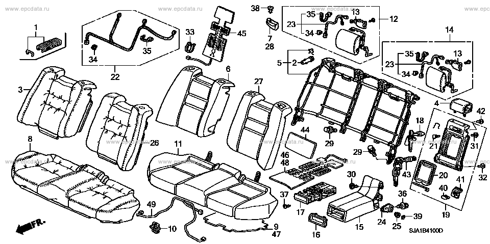 B-41 rear seat for Honda Legend frame DBA-KB1 - Auto parts - Amayama