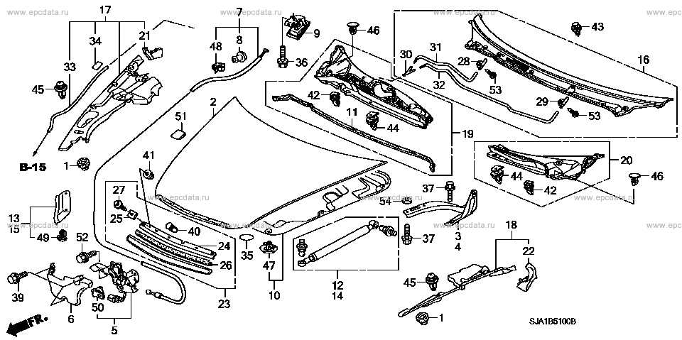 B-51 ﾎﾞﾝﾈｯﾄ(1) for Honda Legend frame DBA-KB1 - Genuine parts - Amayama