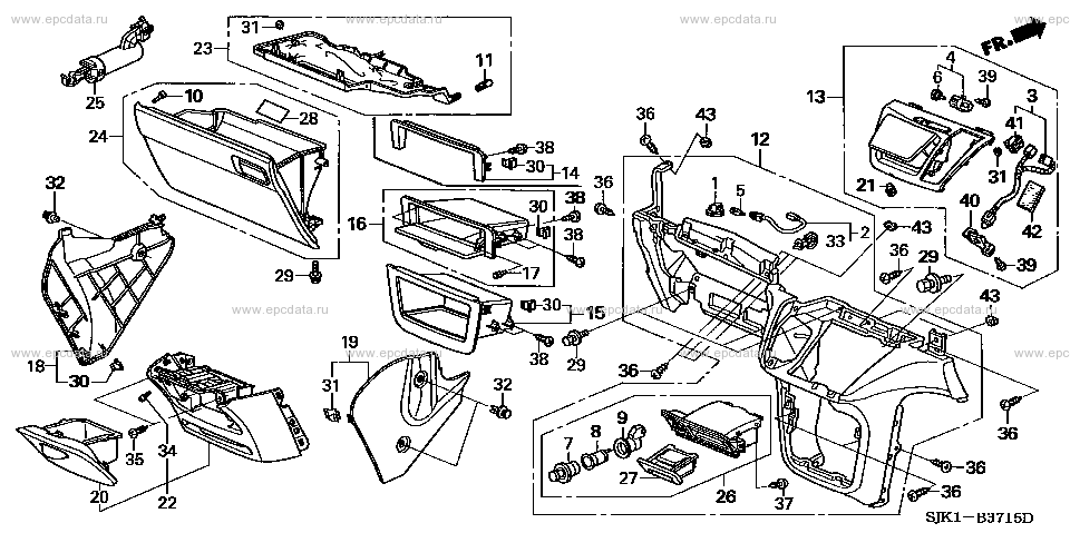 Toolbar trim for Honda Elysion RR, 1 generation 05.2004 - 11.2006 ...