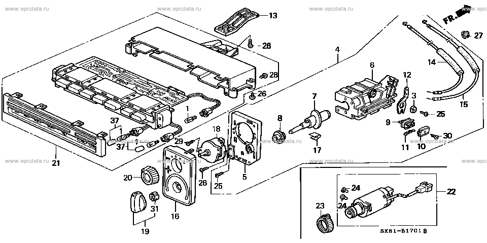 heater control (button type) for Honda Integra E-DA7, ZX EXTRA
