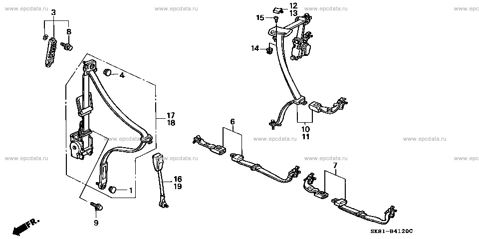 B-41-20 ｼｰﾄﾍﾞﾙﾄ for Honda Integra frame E-DA7 - Genuine parts 