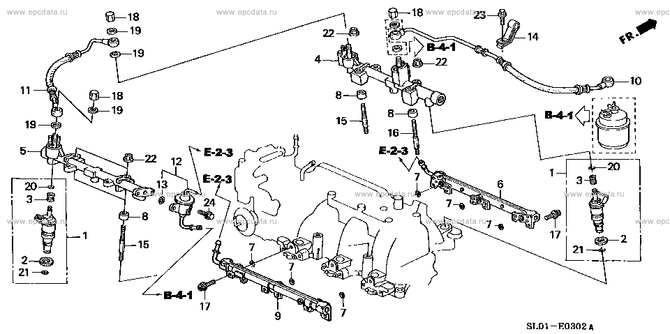 E-3-2 ﾌｭｰｴﾙﾗｲﾝ for Honda NSX frame LA-NA1 - Genuine parts - Amayama