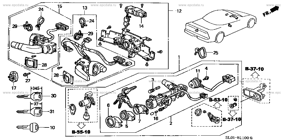 B-11 ｺﾝﾋﾞﾈｰｼｮﾝｽｲｯﾁ for Honda NSX frame E-NA2 - Genuine parts - Amayama