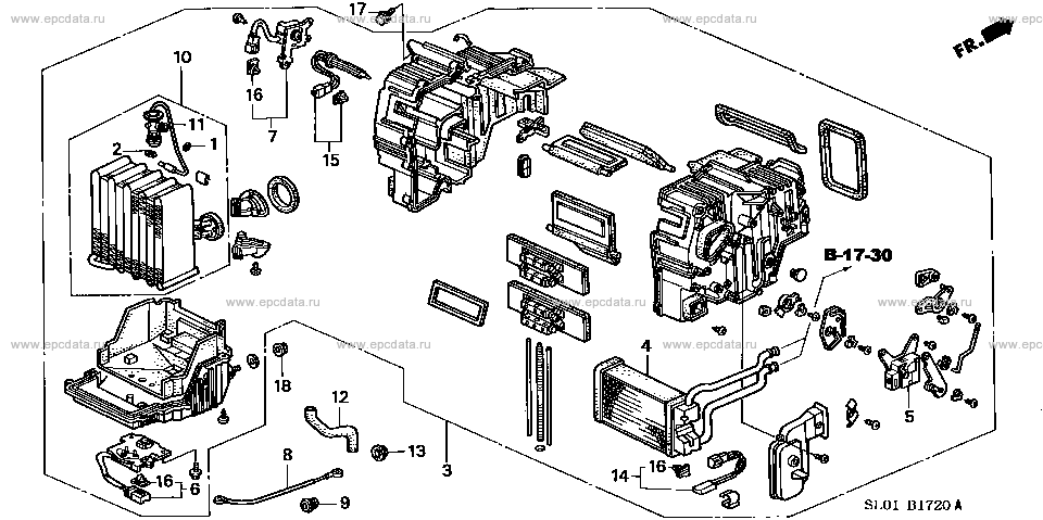 B-17-20 ﾋｰﾀｰﾕﾆｯﾄ for Honda NSX frame E-NA1 - Genuine parts - Amayama