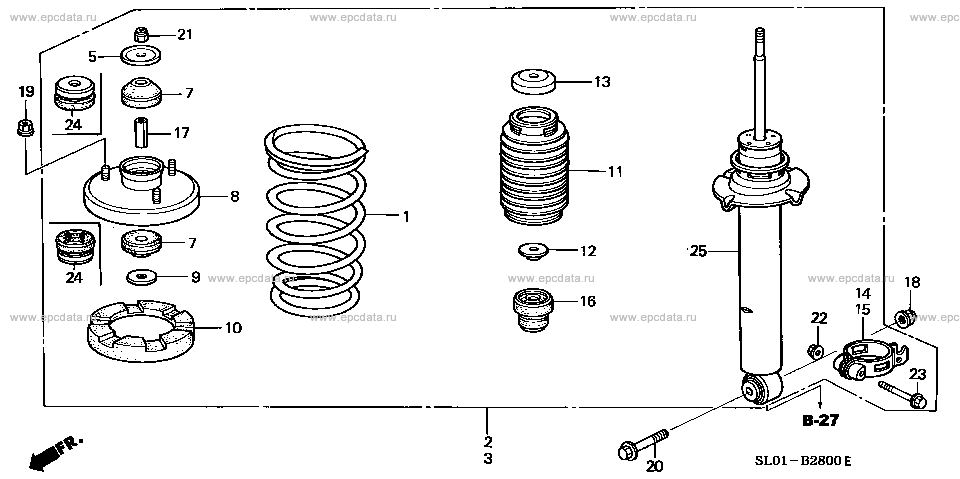 Front shock absorber for Honda NSX 1 generation 09.1990 - 11.2001 ...