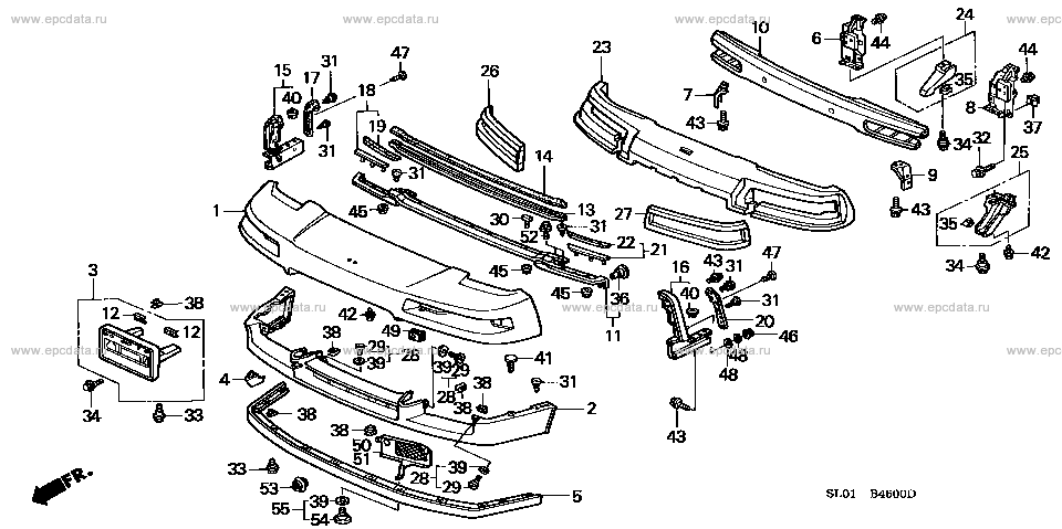 Front bumper for Honda NSX 1 generation 09.1990 - 11.2001 - Honda Car and  Auto Spare Parts - Genuine Online Car Parts Catalogue - Amayama