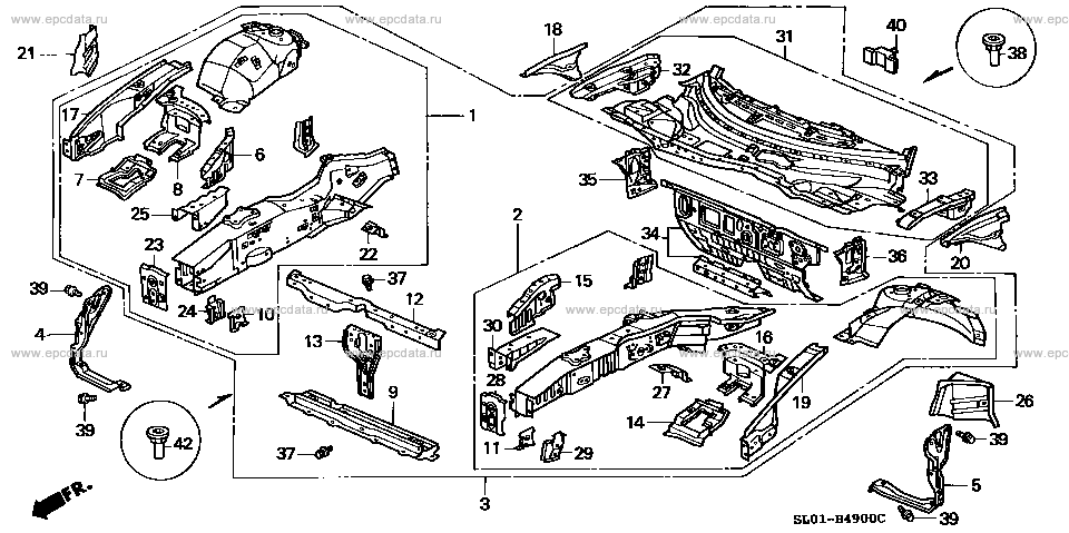 B-49 ﾌﾛﾝﾄﾊﾞﾙｸﾍｯﾄﾞ/ﾌﾛﾝﾄﾌﾚｰﾑ for Honda NSX frame E-NA1 - Auto parts