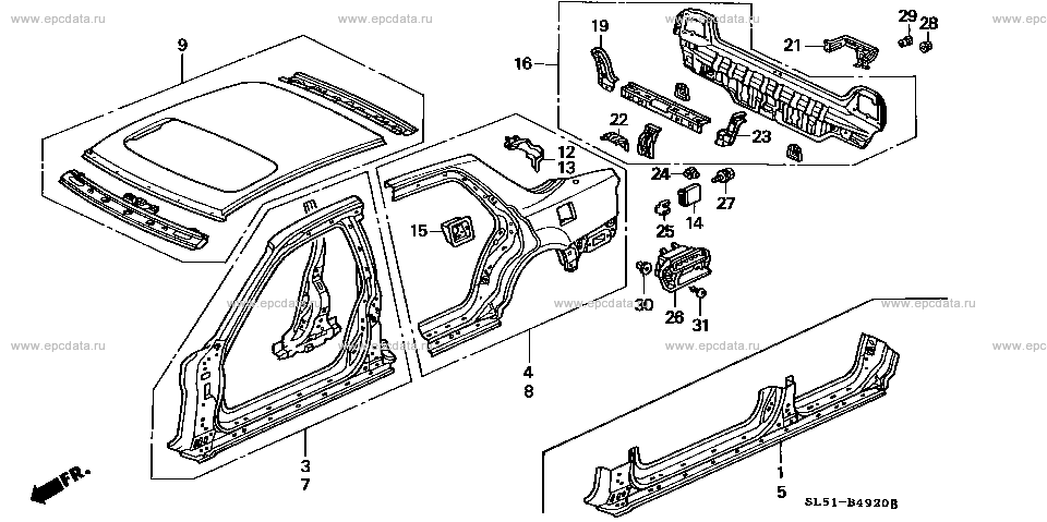 B-49-20 ｱｳﾀｰﾊﾟﾈﾙ/ﾘﾔｰﾊﾟﾈﾙ for Honda Vigor frame E-CC2 - Auto parts 