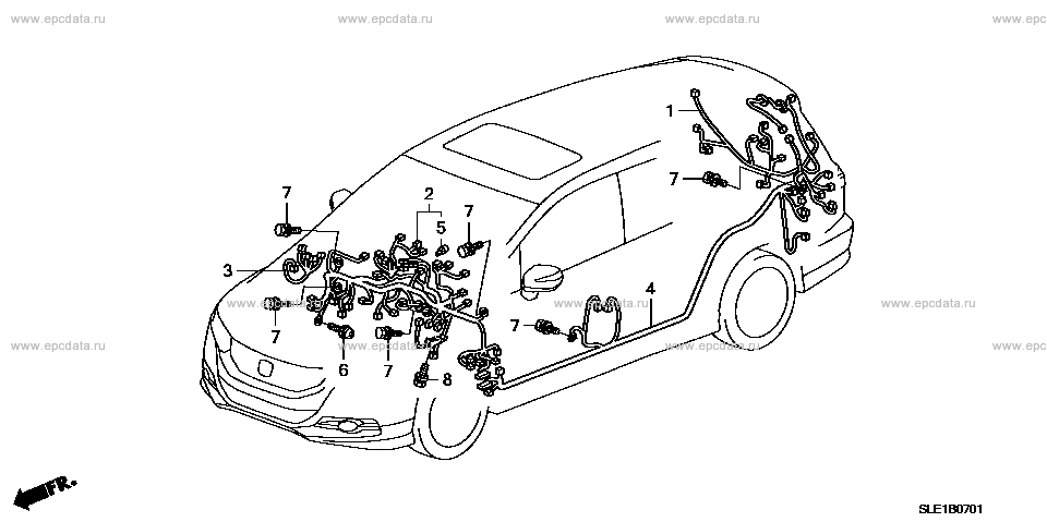 B-7-1 ﾜｲﾔｰﾊｰﾈｽ(2) for Honda Odyssey frame DBA-RB3 - Auto