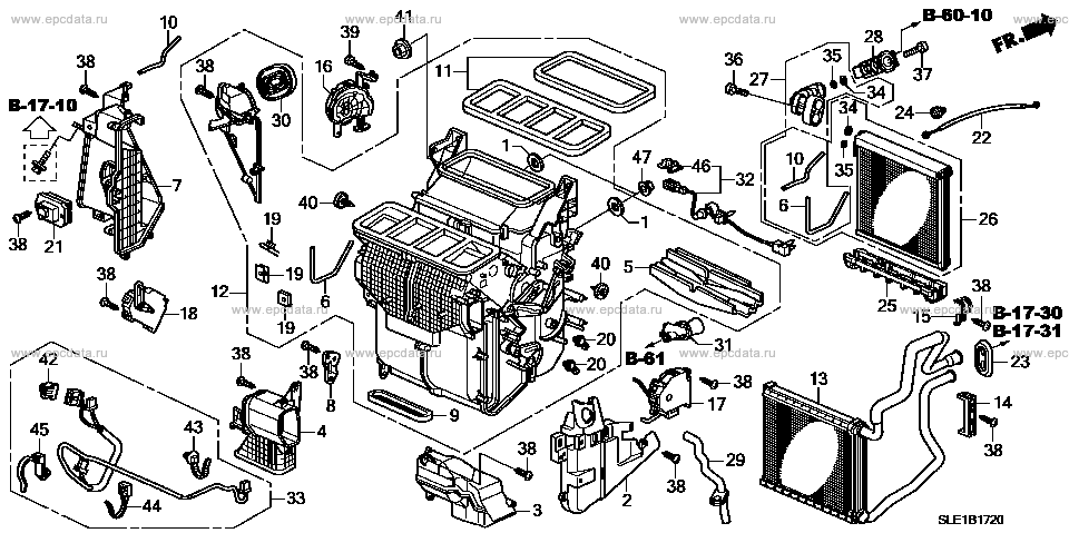 B-17-20 ﾋｰﾀｰﾕﾆｯﾄ for Honda Odyssey frame DBA-RB3 - Auto parts