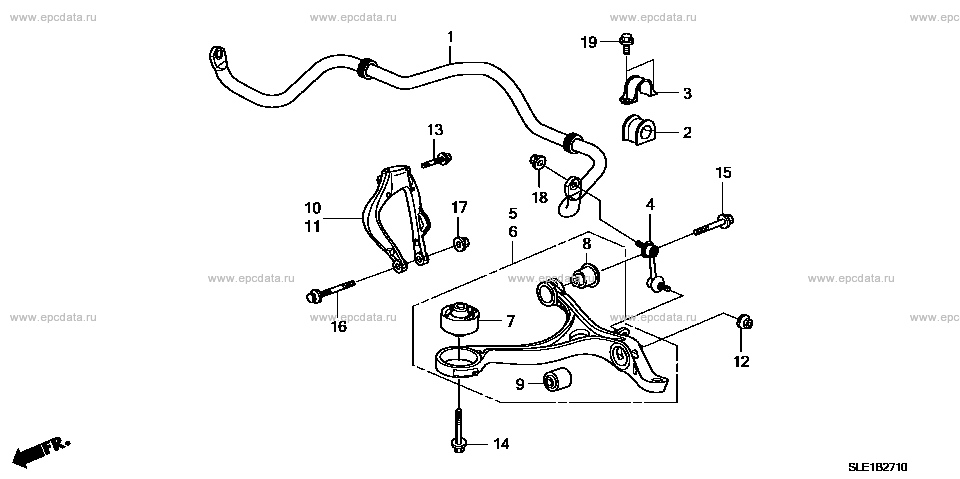 B-27-10 ﾌﾛﾝﾄｽﾀﾋﾞﾗｲｻﾞｰ/ ﾌﾛﾝﾄﾛｱｰｱｰﾑ for Honda Odyssey frame DBA-RB3