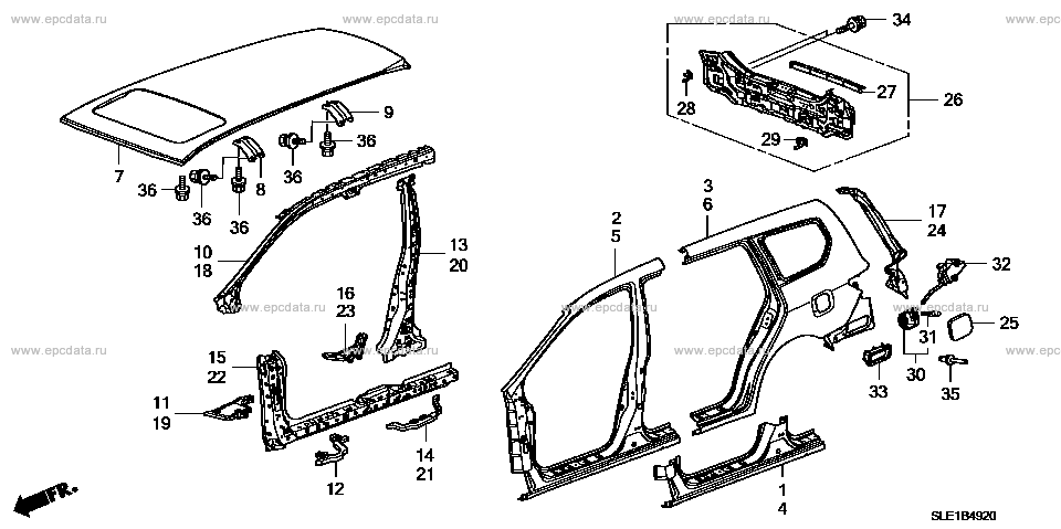 B-49-20 ｱｳﾀｰﾊﾟﾈﾙ/ﾘﾔｰﾊﾟﾈﾙ for Honda Odyssey frame DBA-RB3 - Auto