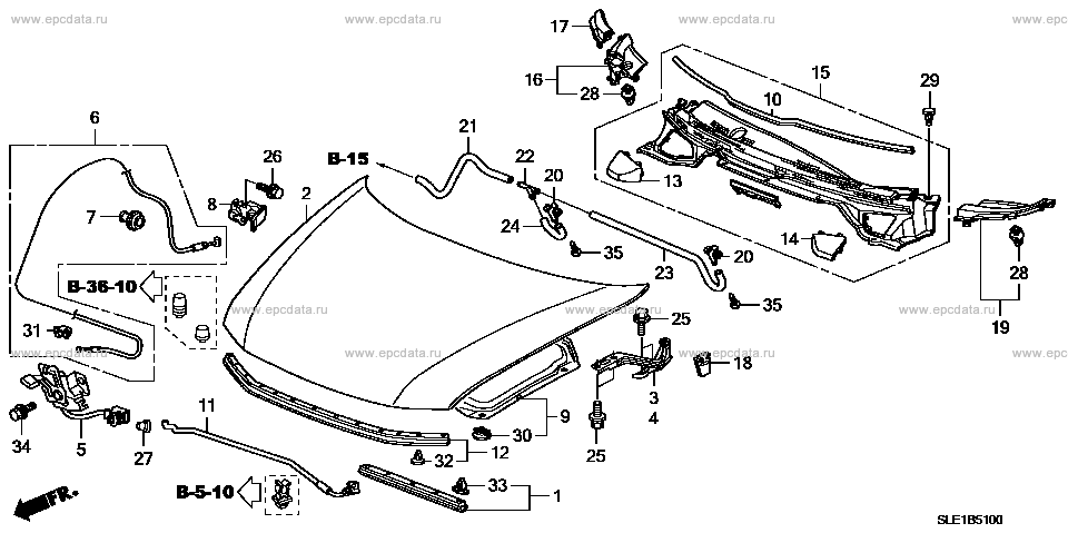 Hood for Honda Odyssey 4 generation 10.2008 - 09.2011 - Honda Car and ...