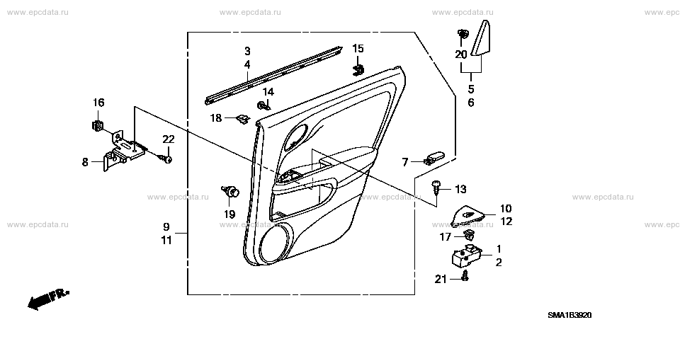 B-39-20 ﾘﾔｰﾄﾞｱｰﾗｲﾆﾝｸﾞ for Honda Stream frame DBA-RN7 - Genuine