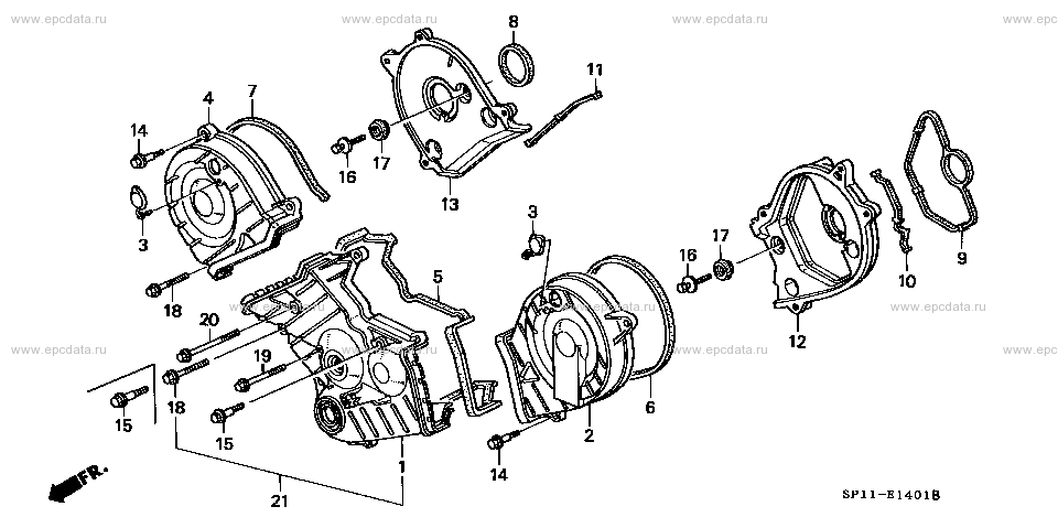 Timing belt cover for Honda Legend 2 generation 10.1990 - 08.1992 ...